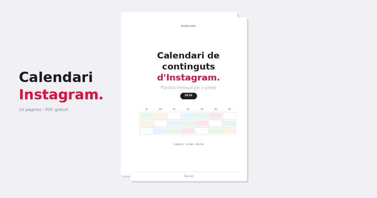 El calendario de contenidos de Instagram que usamos.